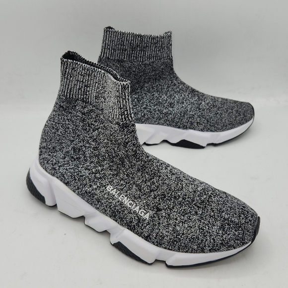 Luxury Trendy Speed Trainer Black Cristal Stretch -Knit Sneakers Size 36. - Picture 16 of 16